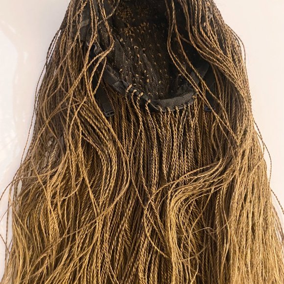 30 inch small micro braided blonde ombre wig with dark roots - Picture 4 of 5